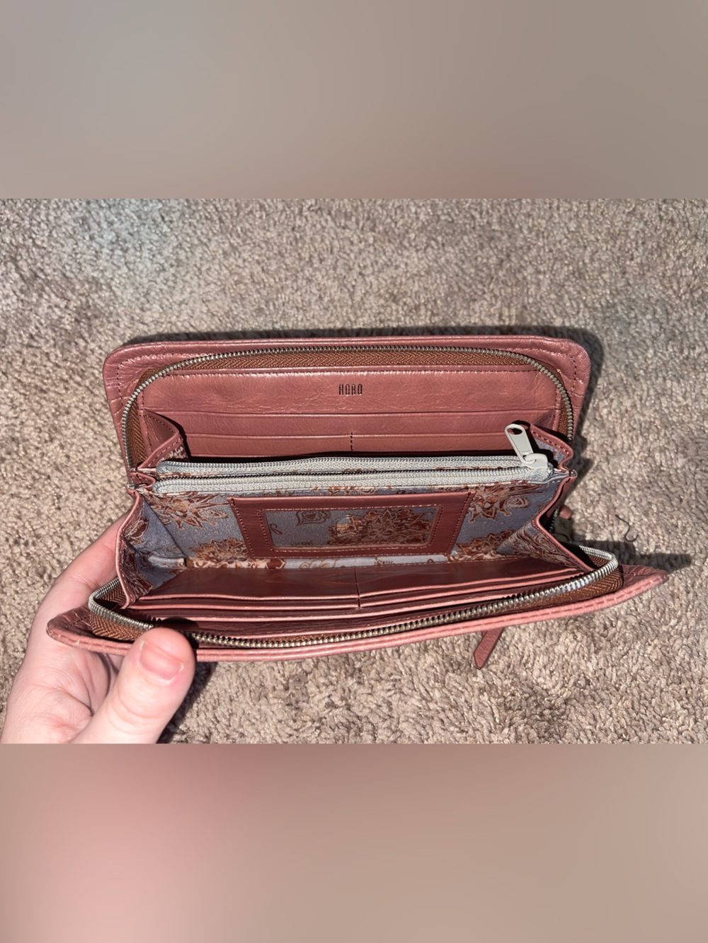 HOBO Leather Zip Wallet - Dusty Rose - Picture 3 of 8